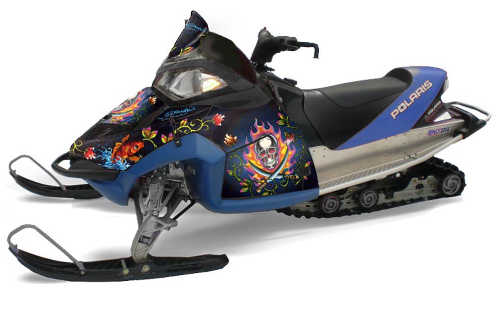Polaris Fusion Sled Graphic Kit - 2005-2007 Ed Hardy - Pirates Blue