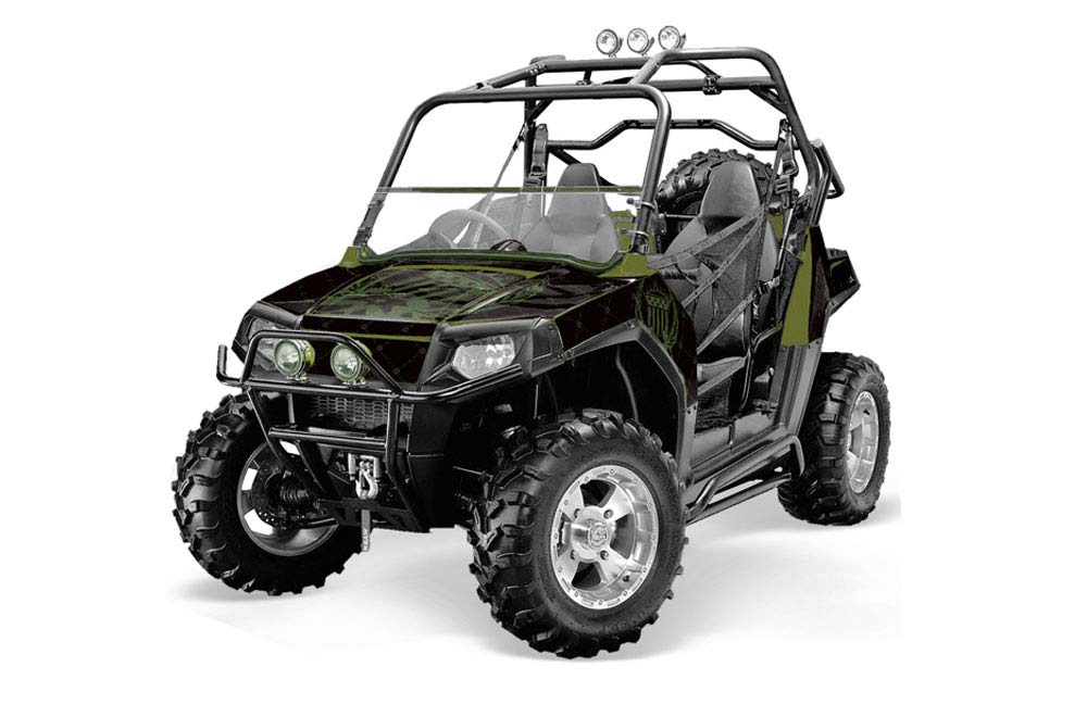 Polaris RZR 800 / 800S Graphic Kit - 2006-2010 Silver Star - Reloaded Green