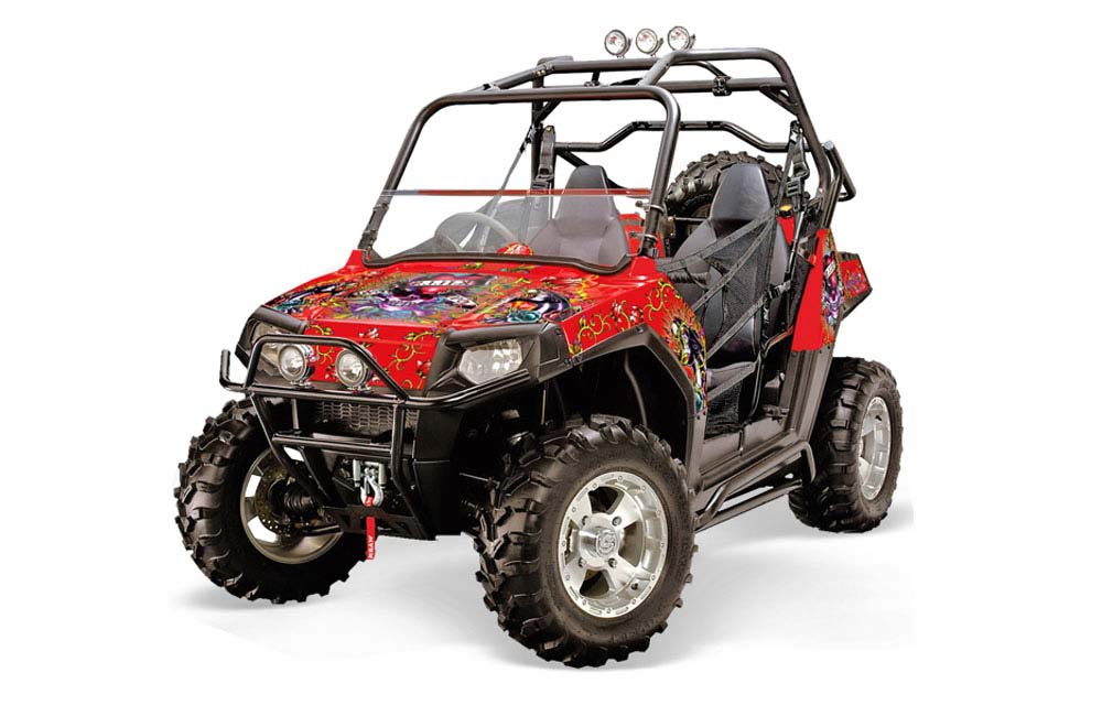 Polaris RZR 800 / 800S Graphic Kit - 2006-2010 Ed Hardy - Love Kills Red