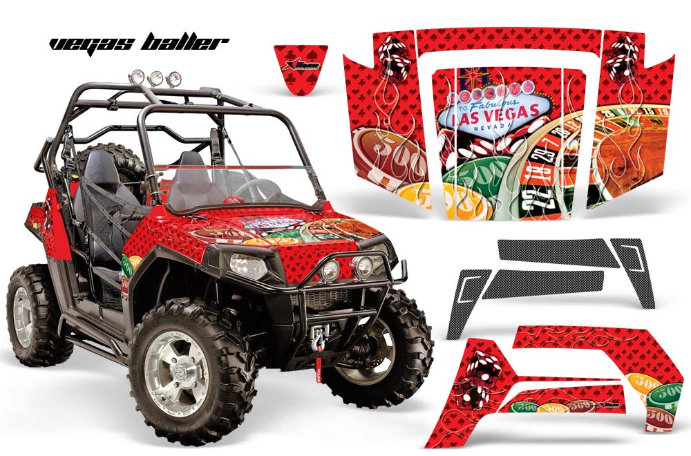 Polaris RZR 800 / 800S Graphic Kit - 2006-2010 Vegas Baller Red