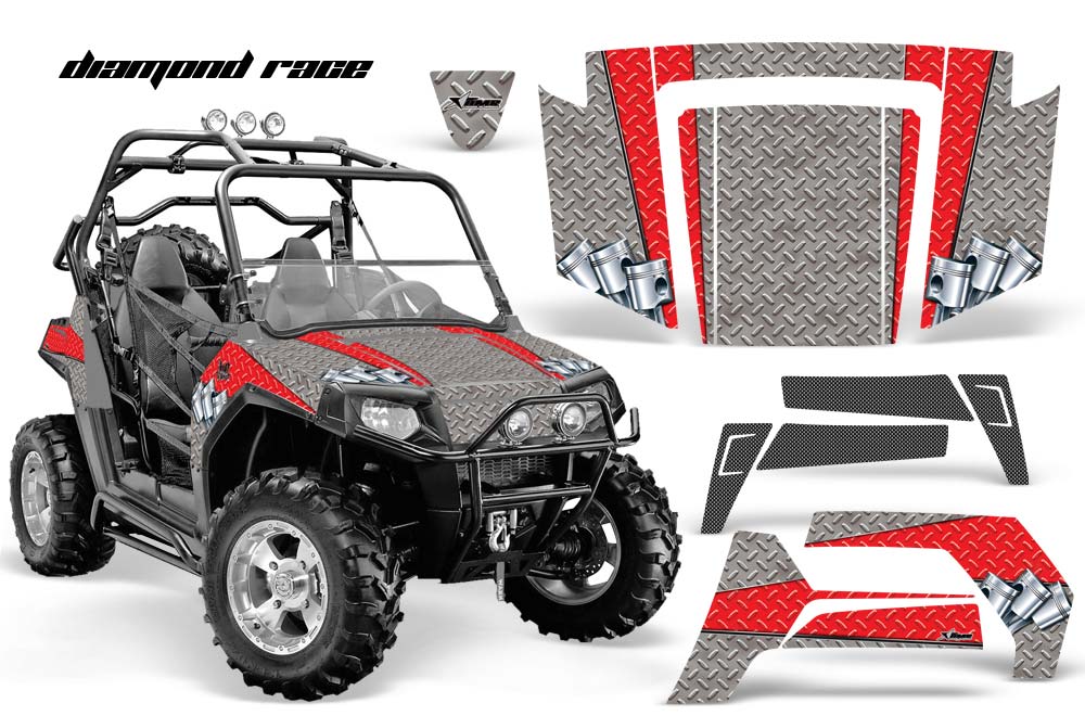 Polaris RZR 800 / 800S Graphic Kit - 2006-2010 Diamond Race Silver