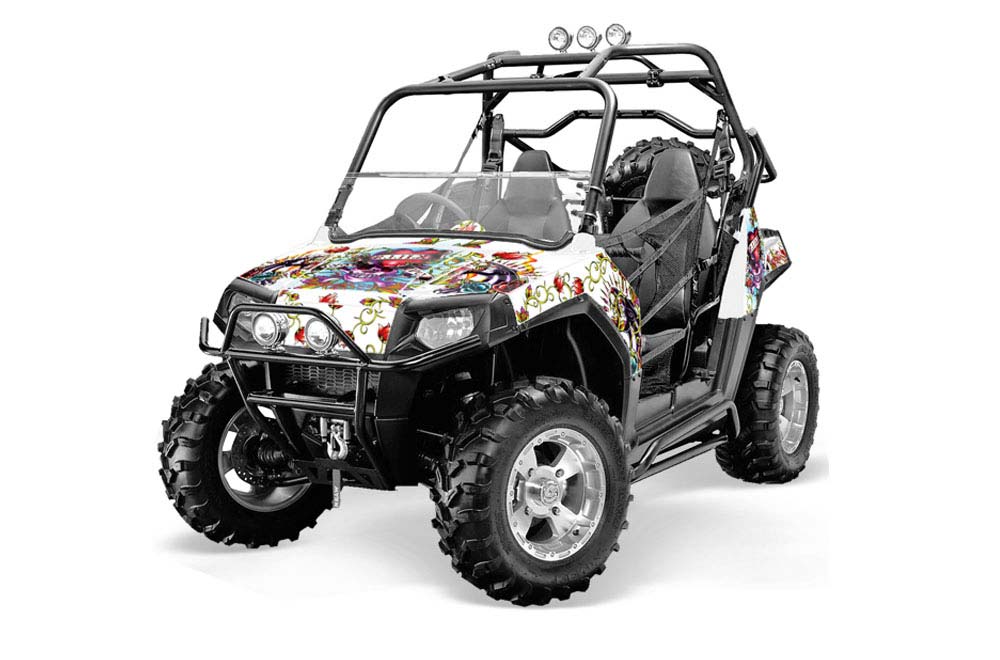 Polaris RZR 800 / 800S Graphic Kit - 2006-2010 Ed Hardy - Love Kills White