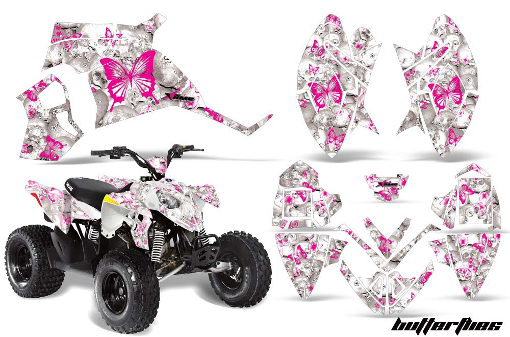 Polaris Outlaw 90 / 110 ATV Graphic Kit - 2002-2020 Butterfly Pink