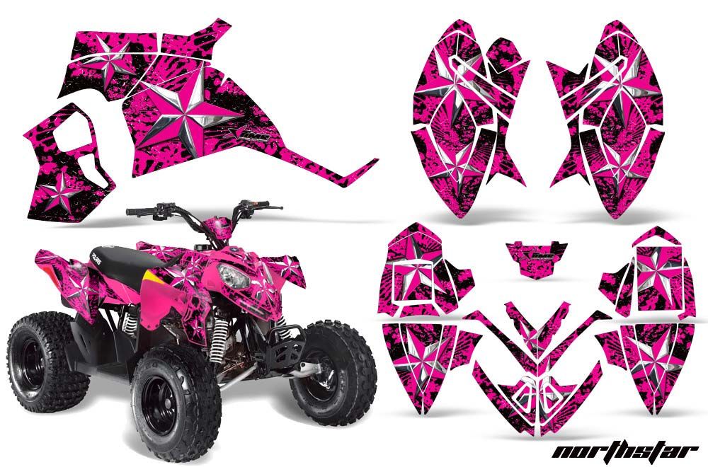Polaris Outlaw 90 / 110 ATV Graphic Kit - 2002-2020 Northstar Pink