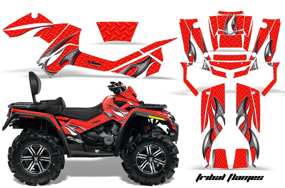 Can Am Outlander MAX 500 / 650 / 800 ATV Graphic Kit - 2006-2012 Tribal Flame Red