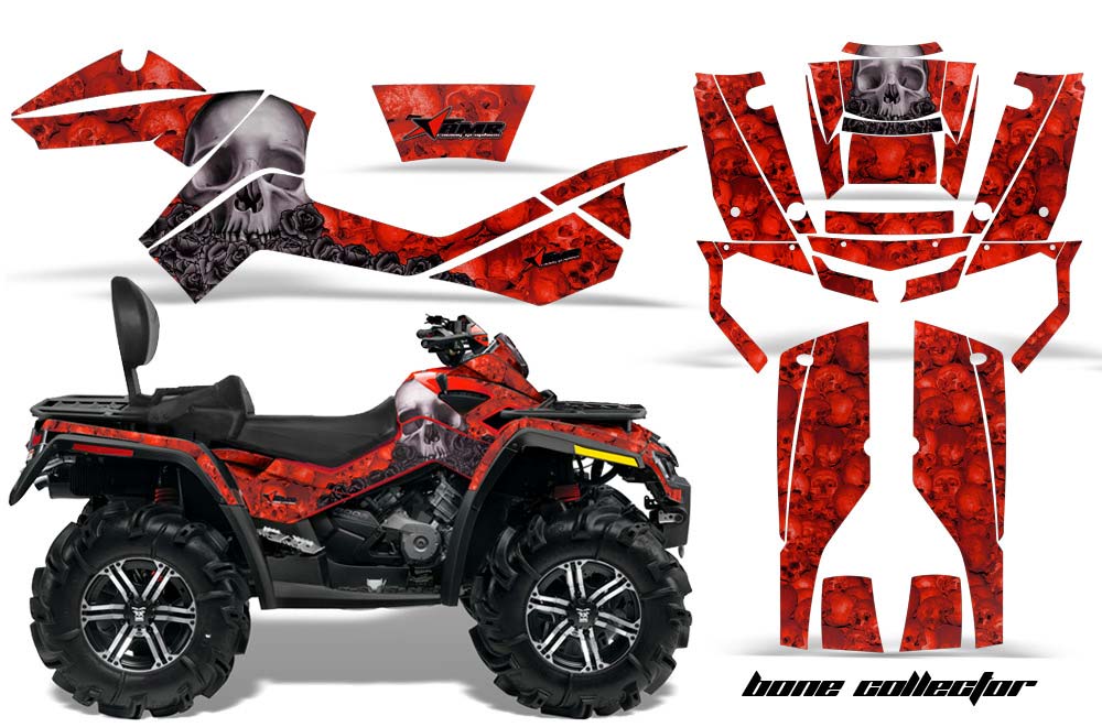Can Am Outlander MAX 500 / 650 / 800 ATV Graphic Kit - 2006-2012 Bone Collector Red