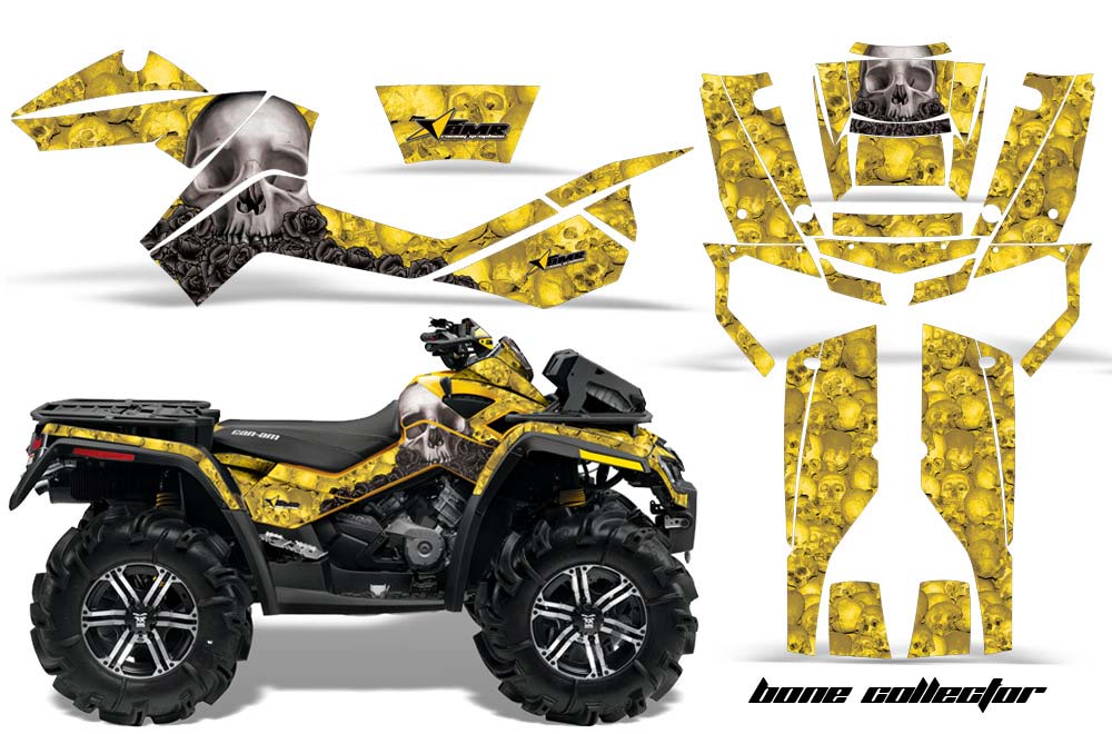 Can Am Outlander XMR 800R ATV Graphic Kit - 2006-2012 Bone Collector Yellow