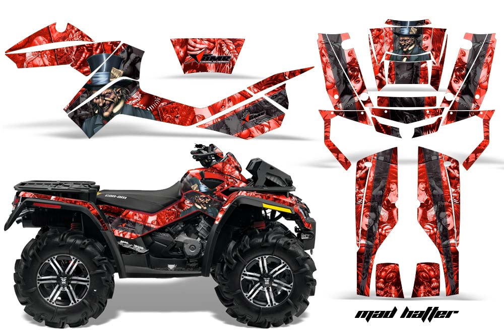 Can Am Outlander XMR 800R ATV Graphic Kit - 2006-2012 Mad Hatter Red