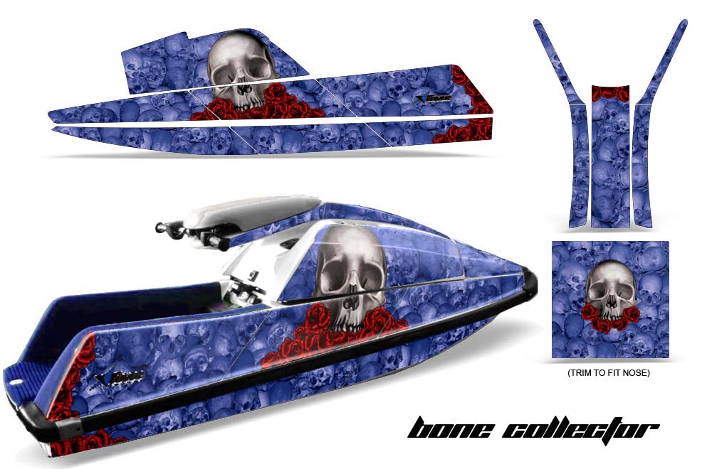 Yamaha Superjet Square Nose Jet Ski Graphic Kit - All Years Bone Collector Blue