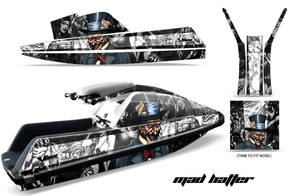 Yamaha Superjet Square Nose Jet Ski Graphic Kit - All Years Mad Hatter White