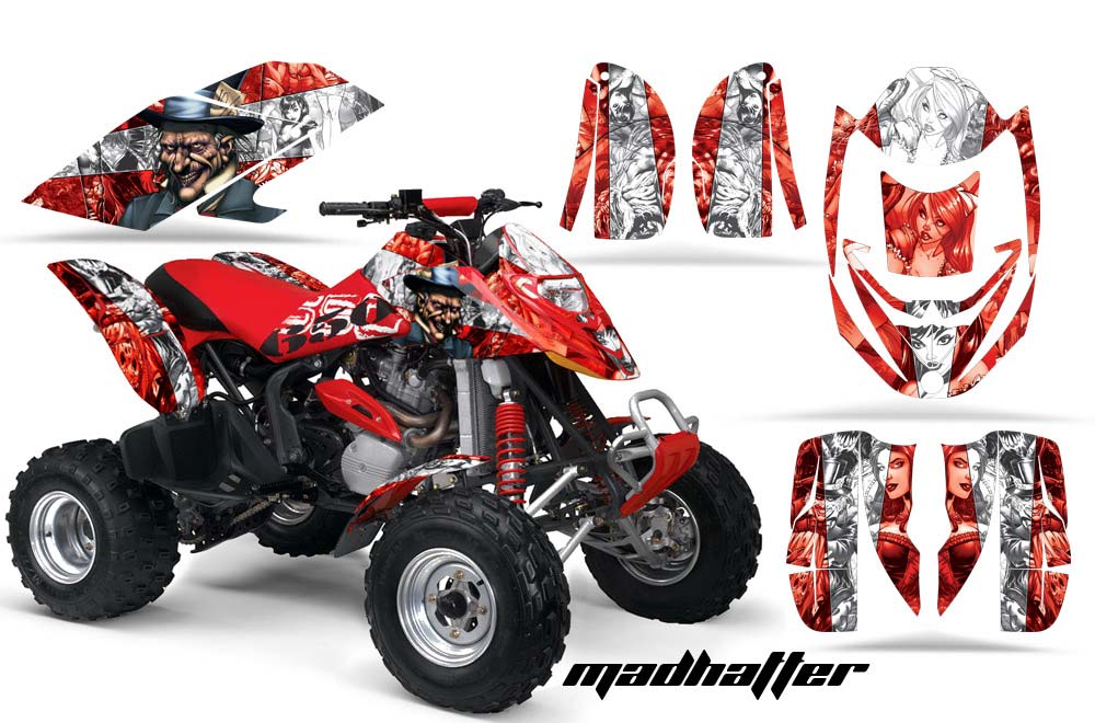 Can Am Bombardier DS650 ATV Graphic Kit - 2006-2016 Mad Hatter Red