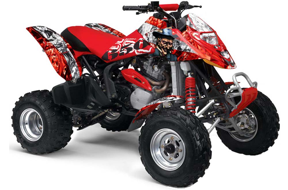 Can Am Bombardier DS650 ATV Graphic Kit - 2006-2016 Mad Hatter Red