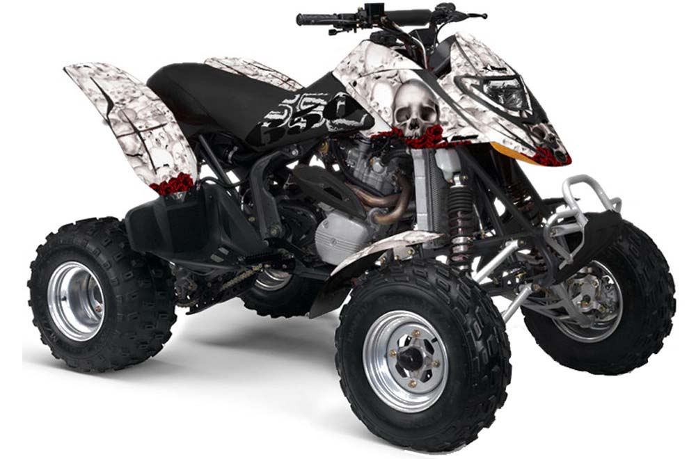Can Am Bombardier DS650 ATV Graphic Kit - 2006-2016 Bone Collector White