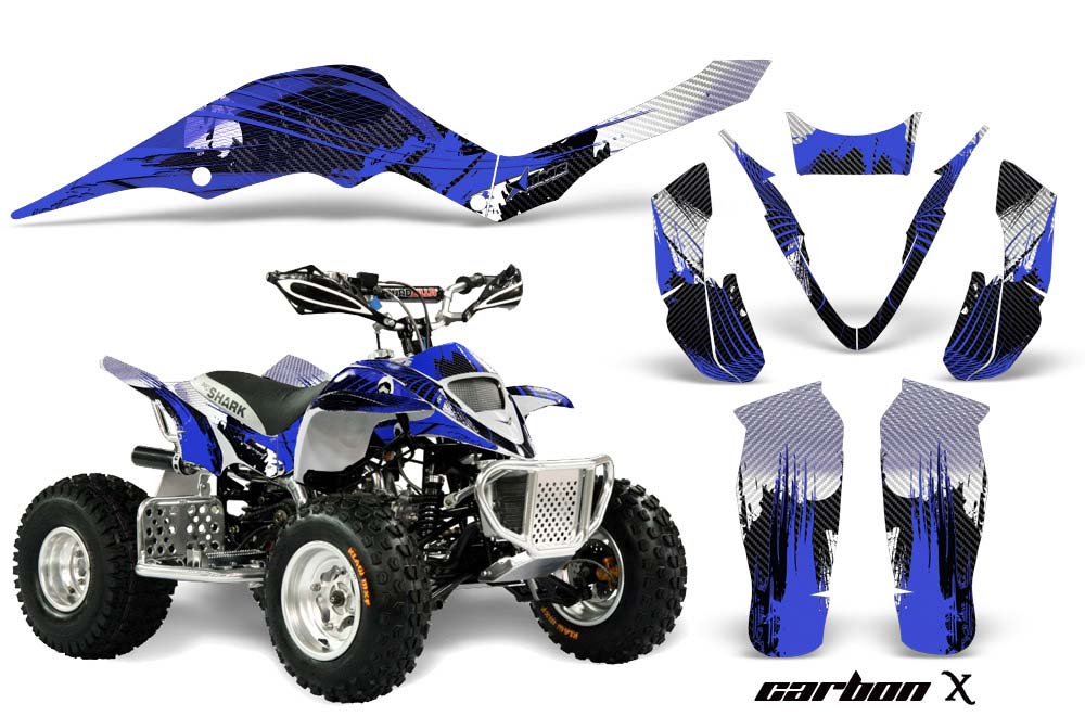 Apex Pro Shark MXR 70 / 90 ATV Graphic Kit - All Years Carbon X Blue