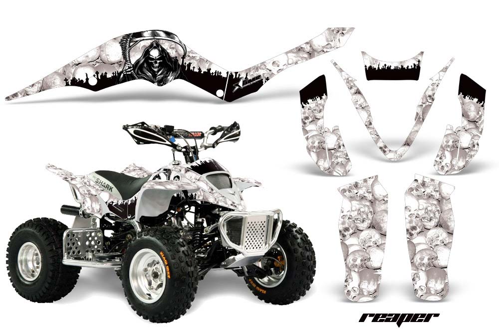 Apex Pro Shark MXR 70 / 90 ATV Graphic Kit - All Years Reaper White