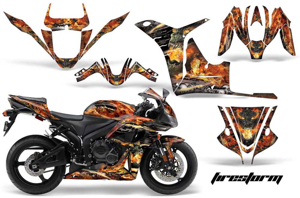 Honda CBR 600 RR Graphic Kit - 2007-2008 Firestorm Black