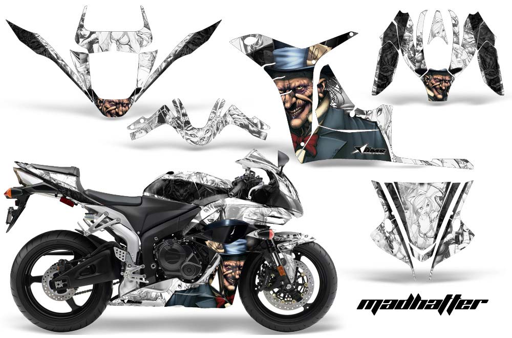 Honda CBR 600 RR Graphic Kit - 2007-2008 Mad Hatter White