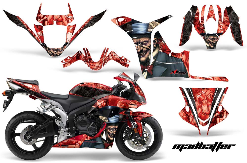 Honda CBR 1000 RR Graphic Kit - 2004-2005 Mad Hatter Red