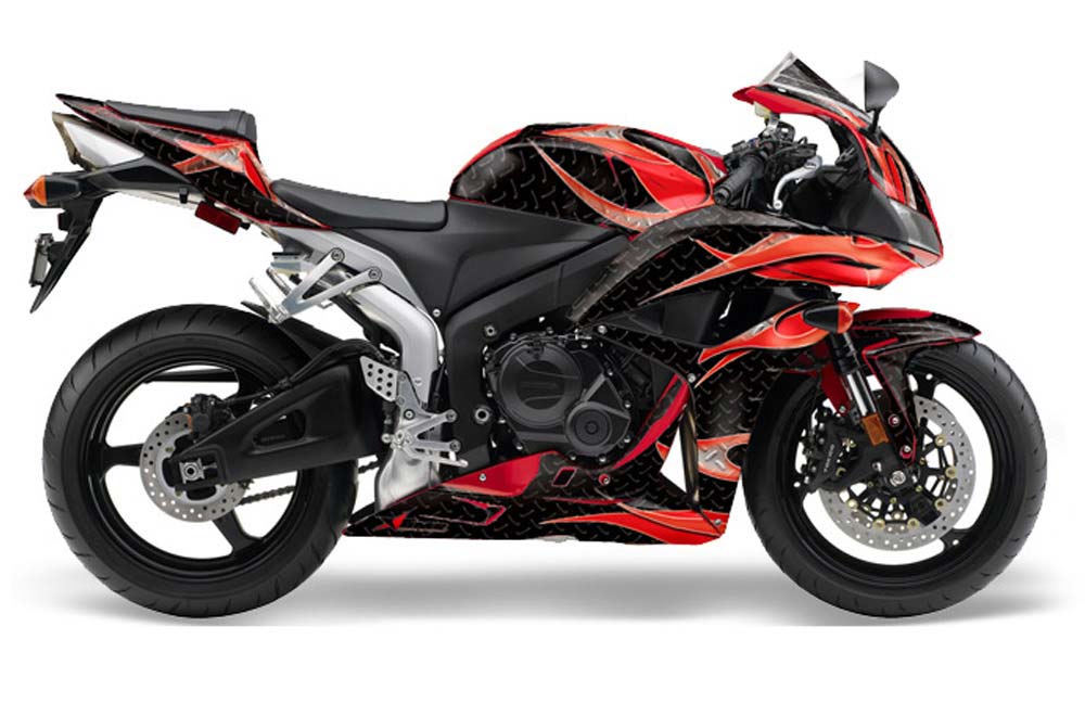 Honda CBR 1000 RR Graphic Kit - 2004-2005 Tribal Flames Red