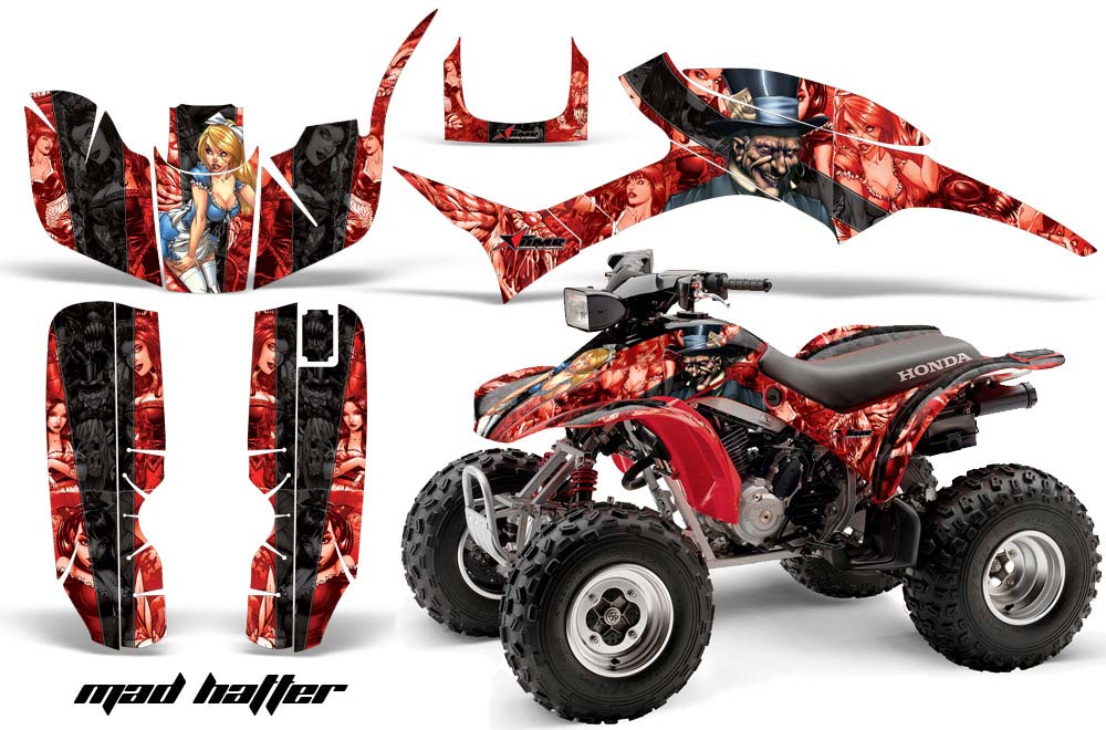 Honda TRX 300EX ATV Graphic Kit - 1993-2006 Mad Hatter Red