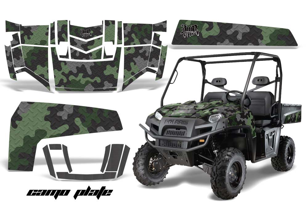 Polaris Ranger XP 500 / 800 / 900D 4x4 EFI Graphic Kit - 2010-2014 Camo Plate Green