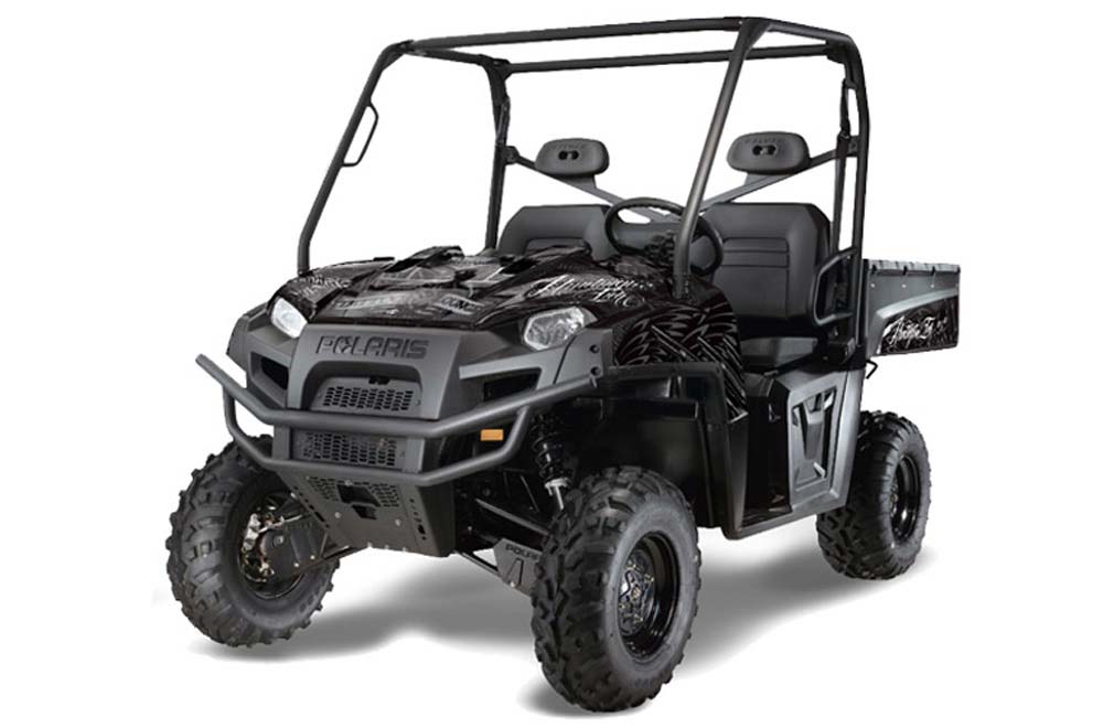 Polaris Ranger XP 500 / 800 / 900D 4x4 EFI Graphic Kit - 2010-2014 Skulls N Hammers Silver