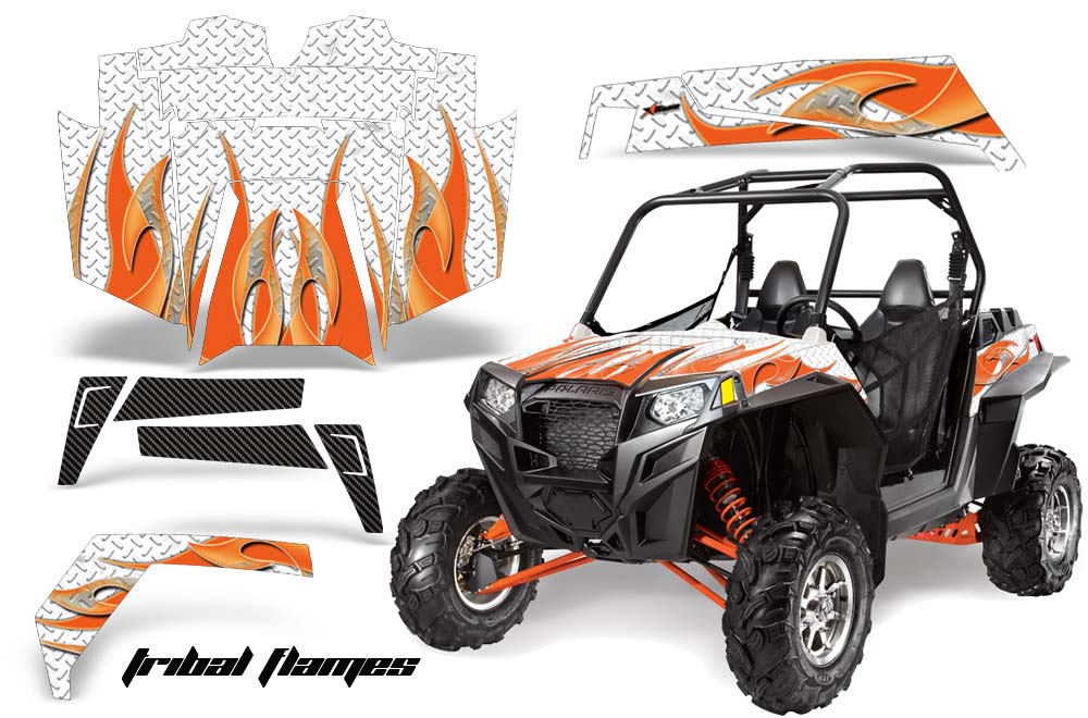 Polaris RZR 900 XP Graphic Kit - 2011-2014 Tribal Flames Orange