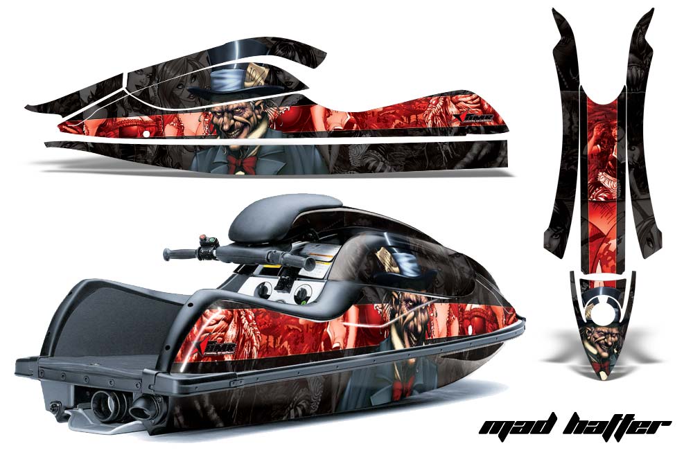 Kawasaki 800 SX / R Jet Ski Graphic Kit - 2003-2012 Mad Hatter Black