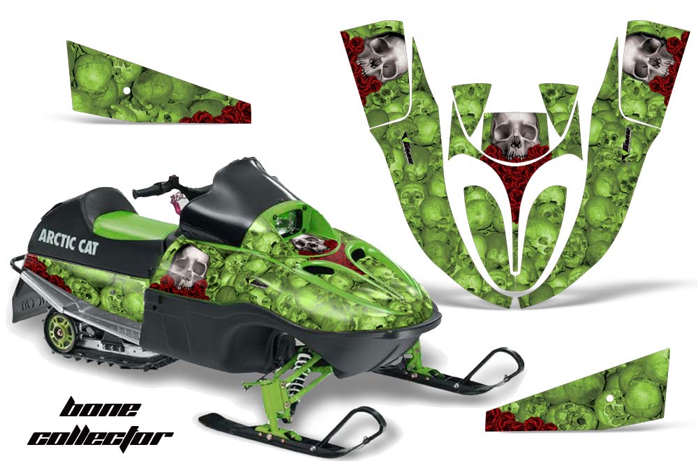 Arctic Cat 120 Sno Pro Youth Sled Graphic Kit - All Years Bone Collector Green