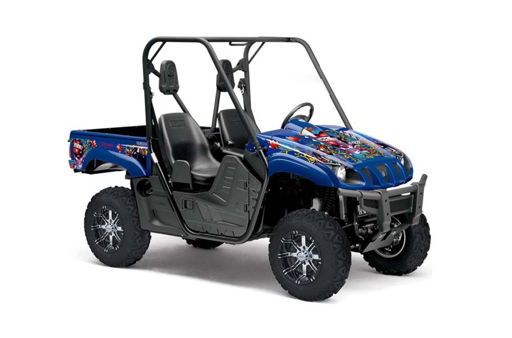 Yamaha Rhino 700 / 660 / 450 Graphic Kit - 2004-2013 Ed Hardy - Love Kills Blue