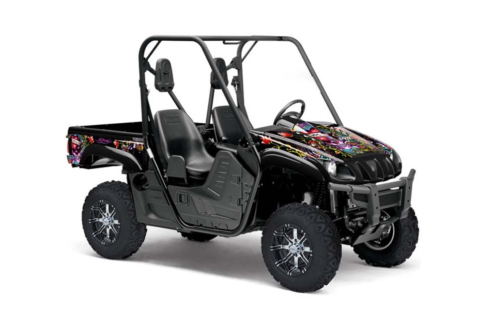 Yamaha Rhino 700 / 660 / 450 Graphic Kit - 2004-2013 Ed Hardy - Love Kills Black