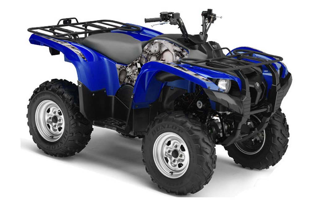 Yamaha Grizzly 700 / 550 ATV Graphic Kit - 2007-2014 Checkered Skull Blue