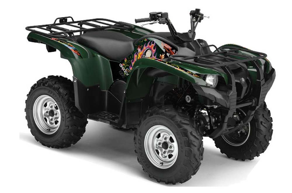 Yamaha Grizzly 700 / 550 ATV Graphic Kit - 2007-2014 Ed Hardy - Pirates Green