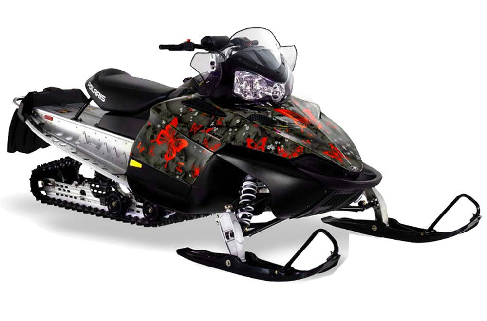 Polaris RMK / Shift / Assault Sled Graphic Kit - 2006-2020 Butterfly Red