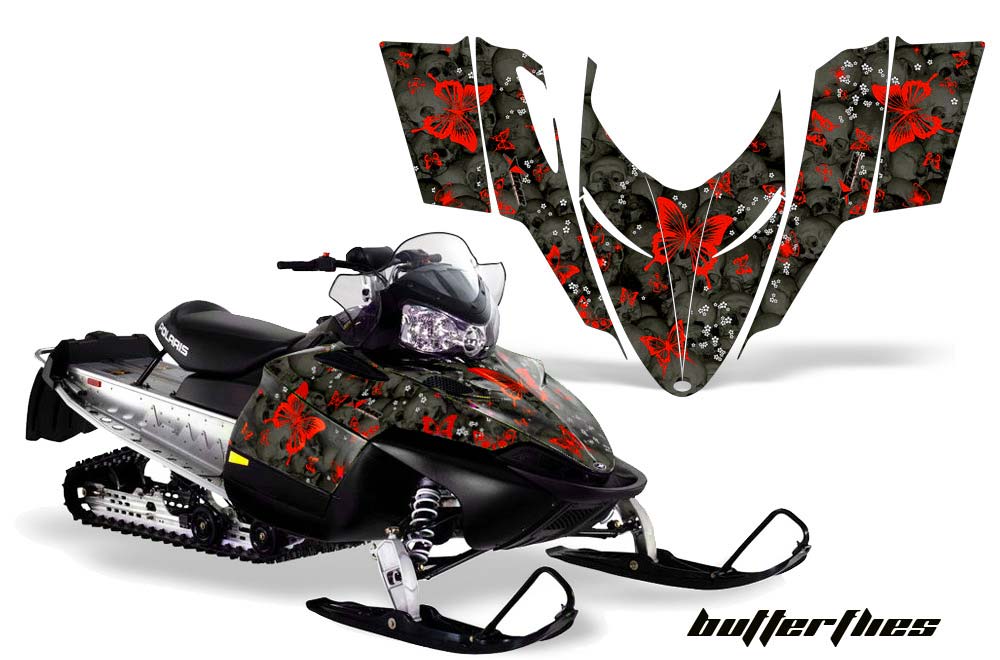 Polaris RMK / Shift / Assault Sled Graphic Kit - 2006-2020 Butterfly Red