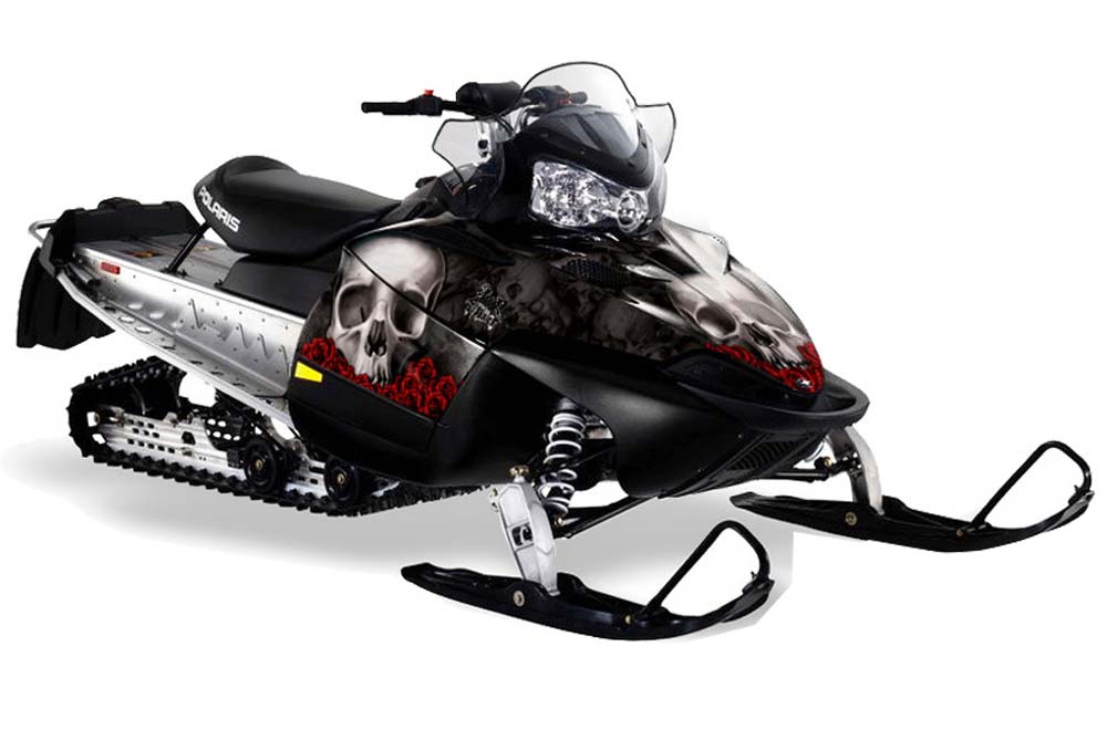 Polaris RMK / Shift / Assault Sled Graphic Kit - 2006-2020 Bone Collector Black