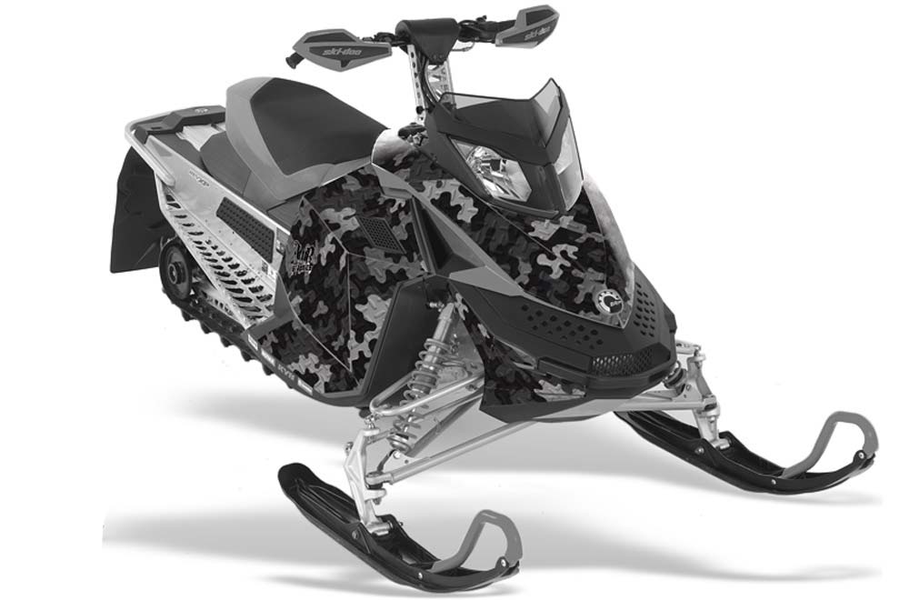 Ski Doo Rev XP Sled Graphic Kit - 2008-2012 Camoplate Black
