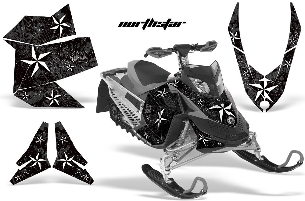 Ski Doo Rev XP Sled Graphic Kit - 2008-2012 North Star Black