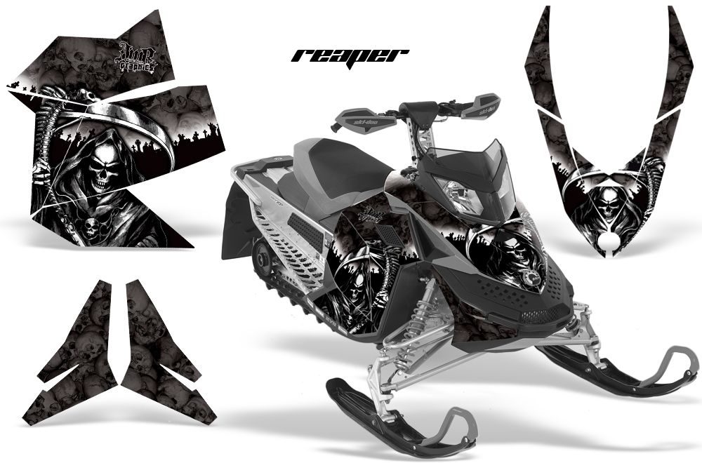 Ski Doo Rev XP Sled Graphic Kit - 2008-2012 Reaper Black