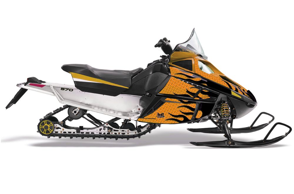 Arctic Cat F Z1 Series Sled Graphic Kit - All Years Diamond Flames Orange