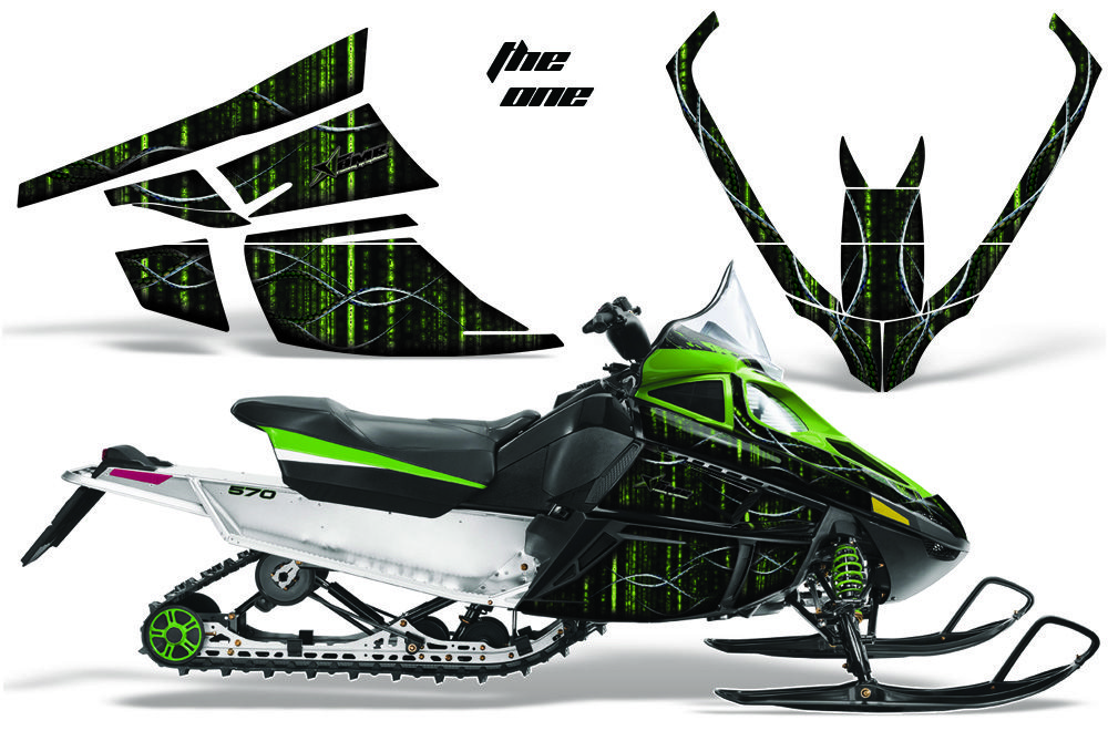 Arctic Cat F Z1 Series Sled Graphic Kit - All Years The One Green