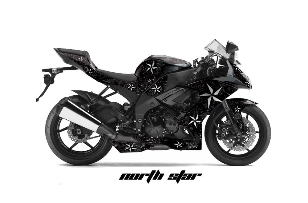 Kawasaki ZX10 Ninja Graphic Kit - 2008-2009 Northstar Black