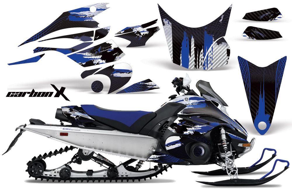 Yamaha FX Nytro Sled Graphic Kit - 2008-2014 Carbon X Blue
