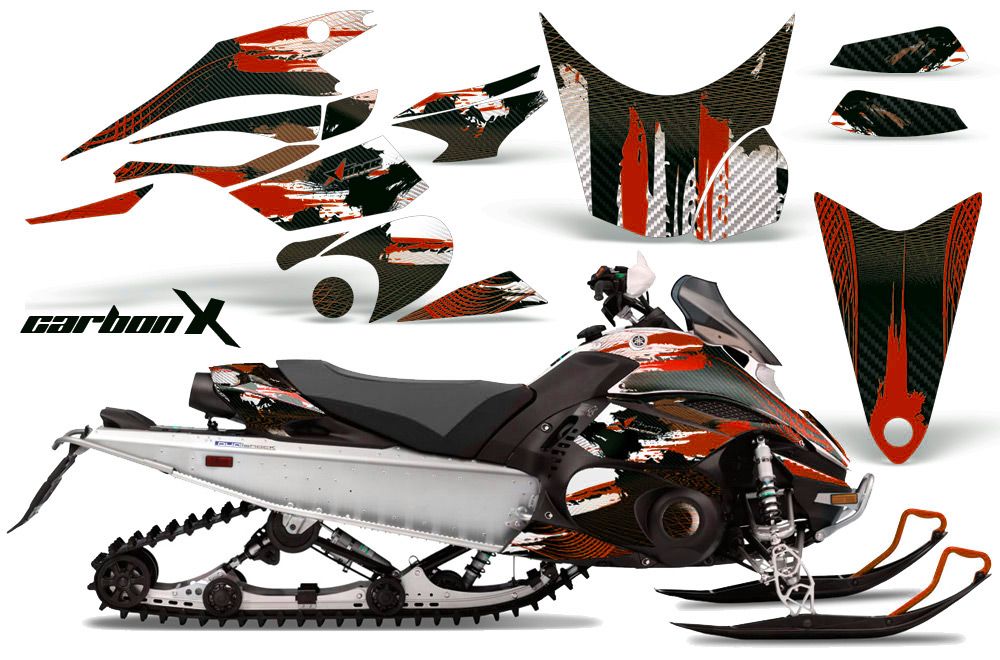 Yamaha FX Nytro Sled Graphic Kit - 2008-2014 Carbon X Red