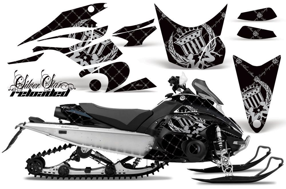 Yamaha FX Nytro Sled Graphic Kit - 2008-2014 Silver Star - Reloaded Silver