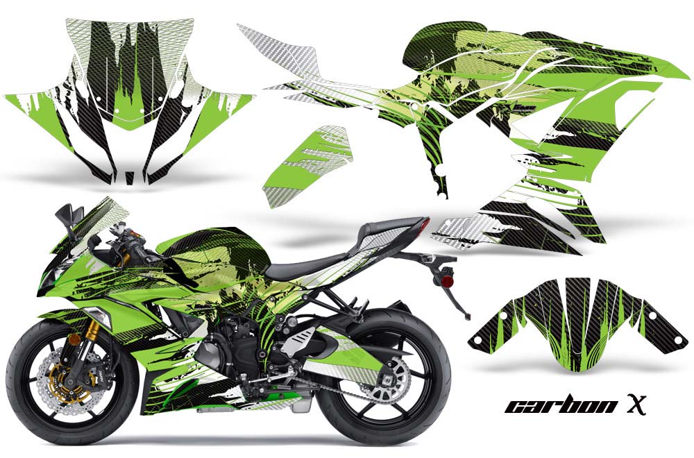 Kawasaki 636 ZX6-R Ninja Graphic Kit - 2013-2016 Carbon X Blue