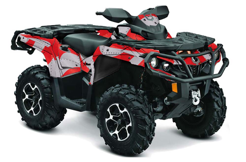 Can Am Outlander 500 / 650 / 800 / 800R / 1000 XT-P ATV Graphic Kit - 2013-2016 T Bomber Red