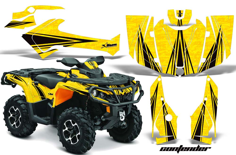 Can Am Outlander 500 / 650 / 800 / 800R / 1000 XT-P ATV Graphic Kit - 2013-2016 Contender Yellow