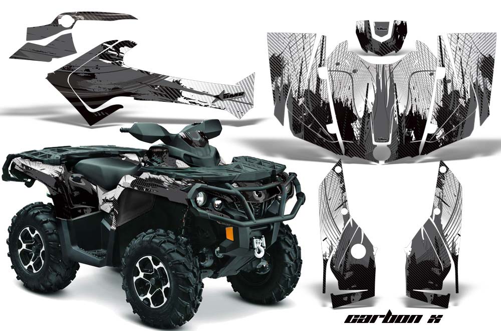 Can Am Outlander 500 / 650 / 800 / 800R / 1000 XT-P ATV Graphic Kit - 2013-2016 Carbon X Black