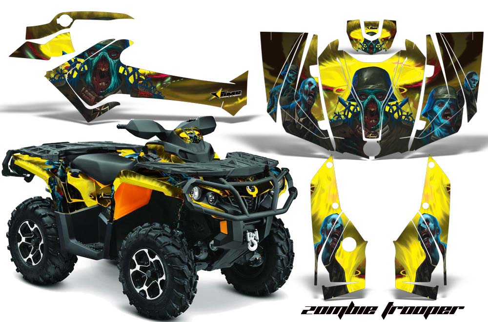 Can Am Outlander XMR / MAX / XT ATV Graphic Kit - 2006-2011 Zombie Trooper Yellow